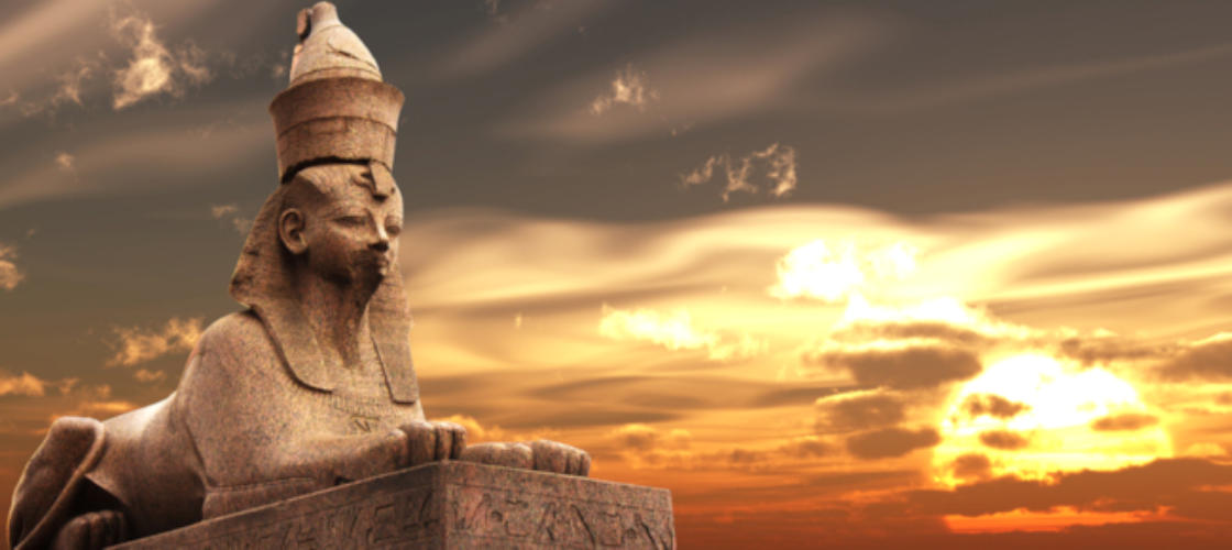 Sphinx im Sonnenuntergang, Ägyptischer Schmuck von Replik-Shop.de